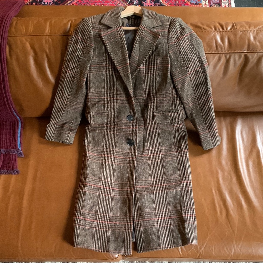 Marks and Spencer Plaid Long Blazer / Coat